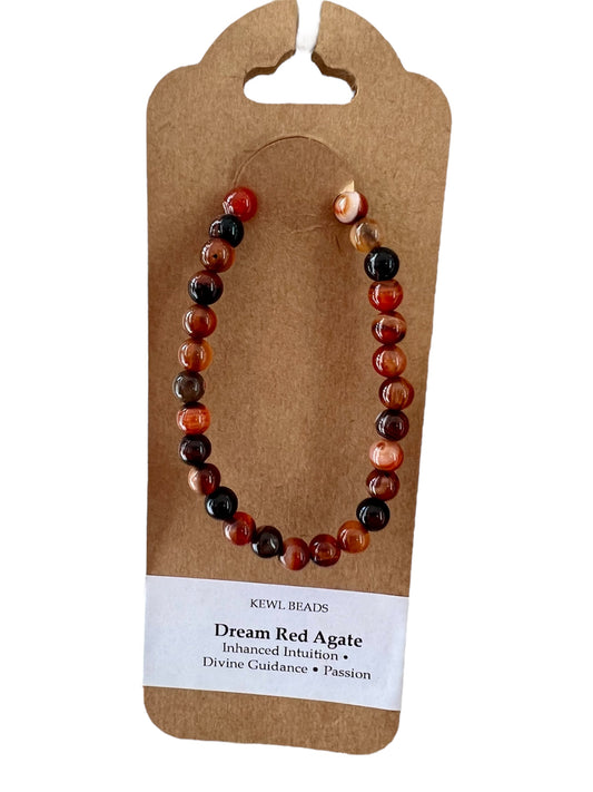 Dream Red Agate Bracelet by Kewl Beads