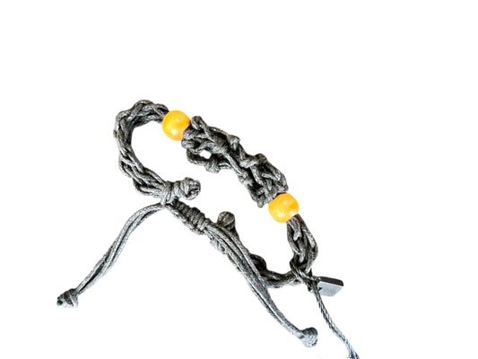 Crystal Stone Black Bracelet Holder Braided Cord