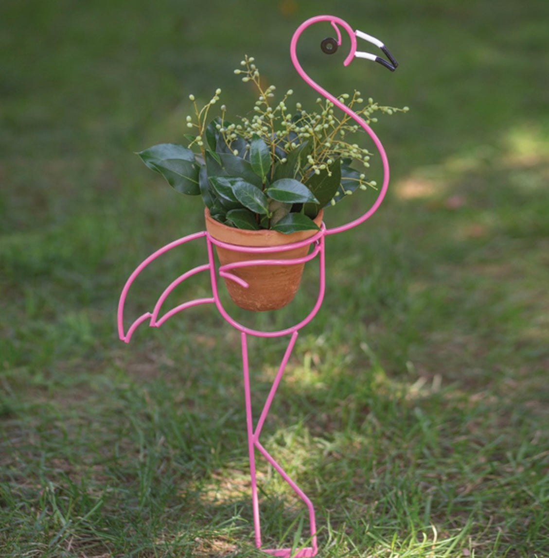 Flamingo Garden Stake Planter