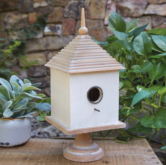 Decorative Wood Pedestal Bird House