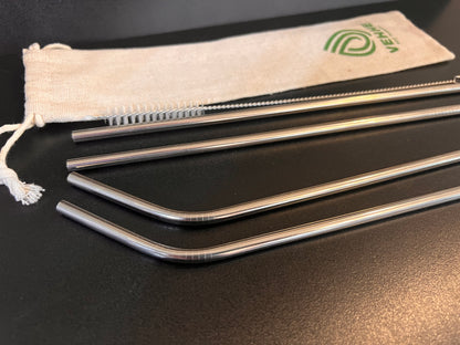 Vehee Reusable Stainless Steel Straws with Cleaning Brush