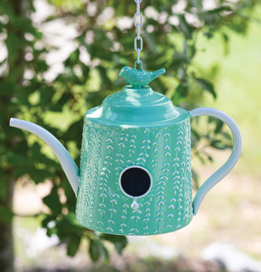 Mint Green Tea Pot BirdHouse